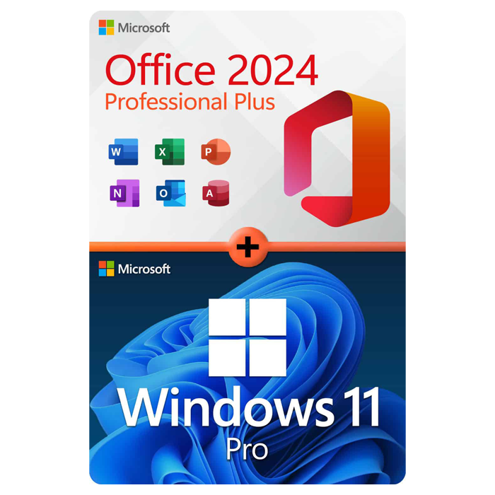 Office Professional Plus 2024 + Windows 11 Pro 1 PC · Lifetime — genuine Microsoft license